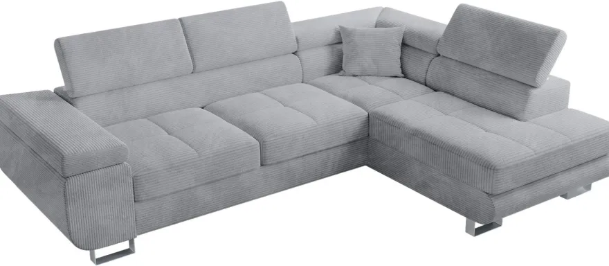 Ecksofa ANTON L-Form mit Schlaffunktion, beige Eckcouch mit Bettkasten Schlafcouch
