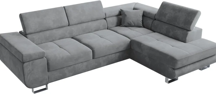 Ecksofa ANTON L-Form mit Schlaffunktion, beige Eckcouch mit Bettkasten Schlafcouch