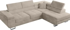 Ecksofa ANTON L-Form mit Schlaffunktion, beige Eckcouch mit Bettkasten Schlafcouch