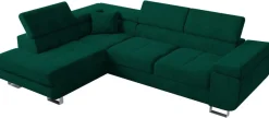 Ecksofa ANTON L-Form mit Schlaffunktion, beige Eckcouch mit Bettkasten Schlafcouch