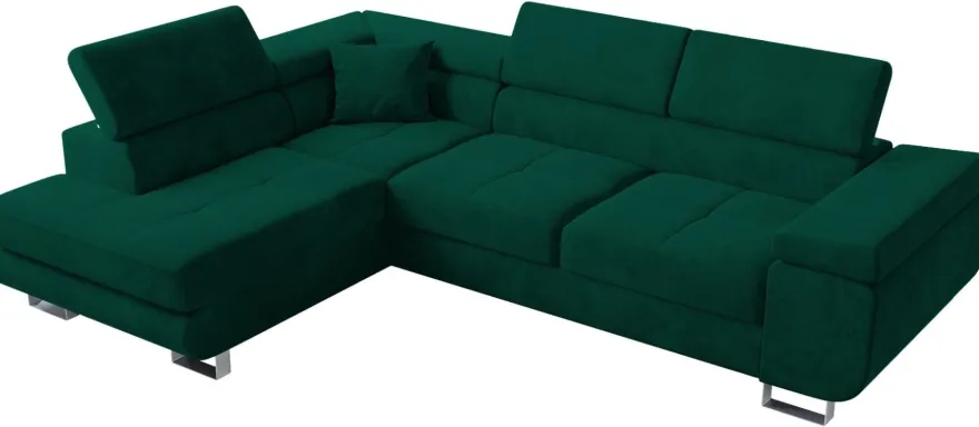 Ecksofa ANTON L-Form mit Schlaffunktion, beige Eckcouch mit Bettkasten Schlafcouch