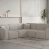 Ecksofa Designersofa CELES Premium Stoff Ascot Bukla Beige Seite Universal