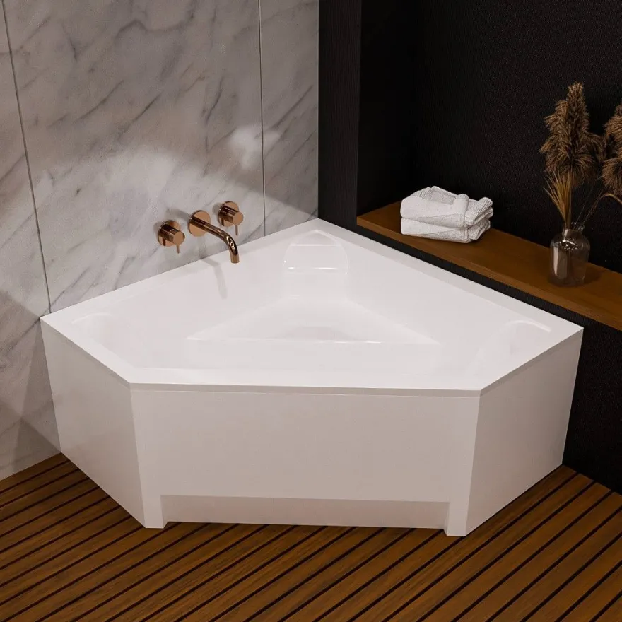 ECOLAM Badewanne 140x140 Irma Acrylwanne Eckwanne Wanne Schürze Siphon Viega GRATIS