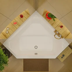 ECOLAM Badewanne 140x140 Irma Acrylwanne Eckwanne Wanne Schürze Siphon Viega GRATIS