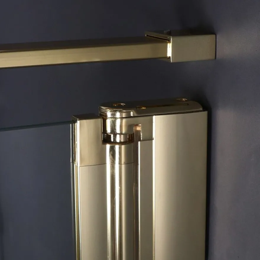 ECOLAM Duschkabine 90x90 200 cm Fresh gold golden Viereck Duschabtrennung Klarglas