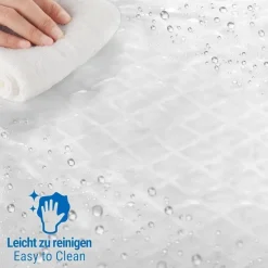 Ecooe 3D Rhombus Transparenter Duschvorhang 240x200cm Anti-Schimmel Eva-Material