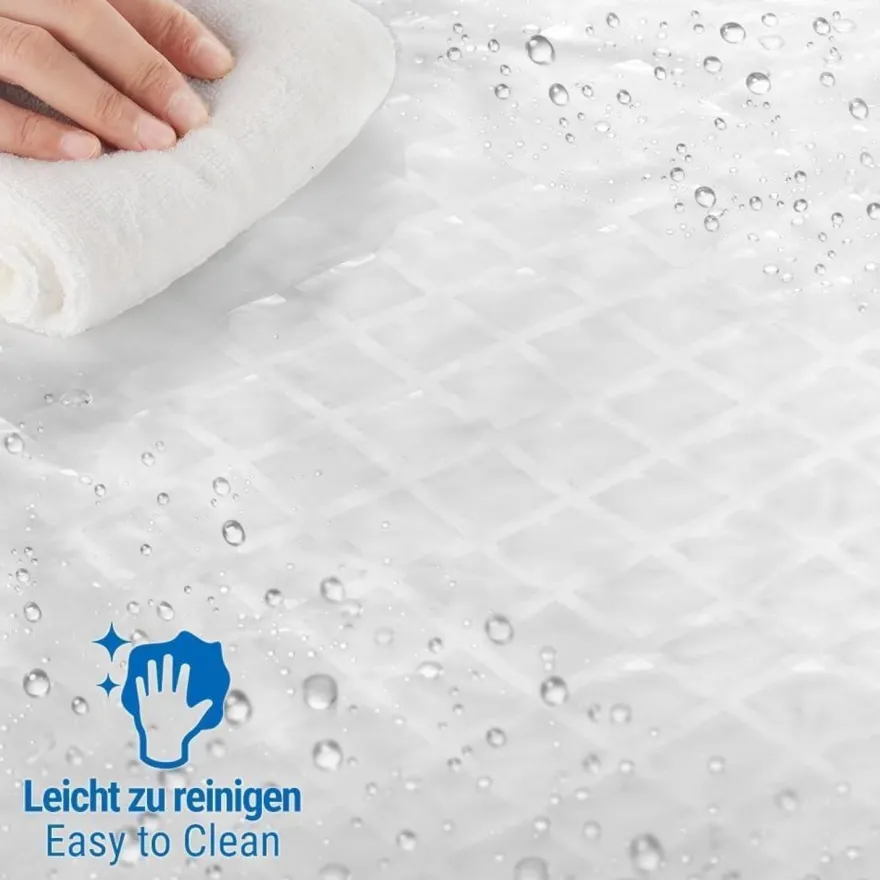 Ecooe 3D Rhombus Transparenter Duschvorhang 240x200cm Anti-Schimmel Eva-Material