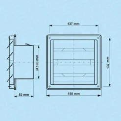 Edelstahl Lüftungsgitter mit beweglichen Lamellen