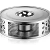 Edelstahl Stövchen Teewärmer Kaffeewärmer mit Teelichthalter-Silber
