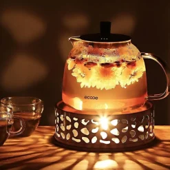 Edelstahl Stövchen Teewärmer Kaffeewärmer mit Teelichthalter-Silber