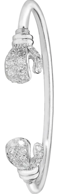 Edler 925 Sterling Silber Baby - Armreif mit Zirkonia - 4.2cm, 6 Gramm