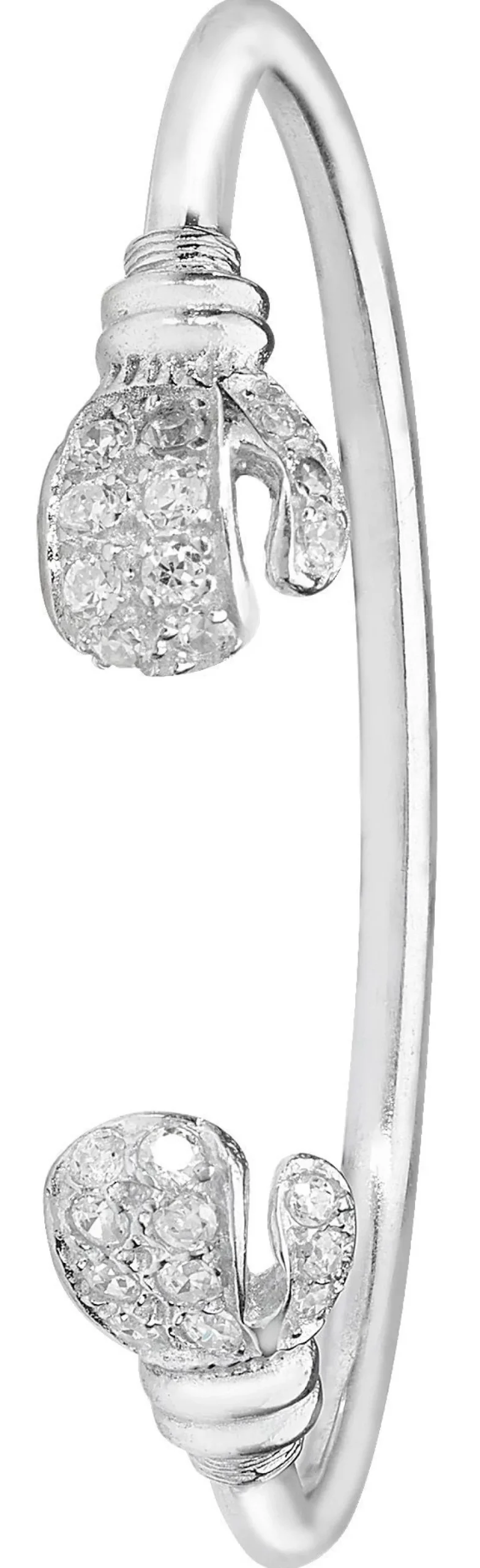 Edler 925 Sterling Silber Baby - Armreif mit Zirkonia - 4.2cm, 6 Gramm