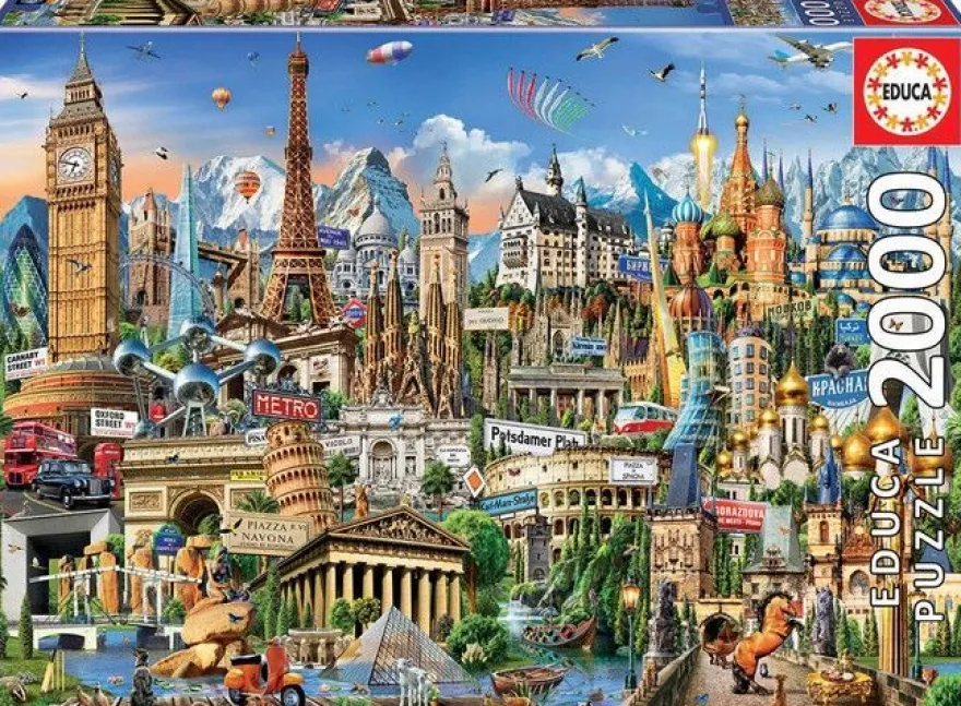 Educa Puzzle 9217697 - Europe Landmarks - 2000 Teile Puzzle