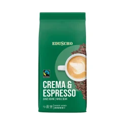 Eduscho FT Crema & Espresso 1kg Ganze Bohne Fairtrade zertifiziert