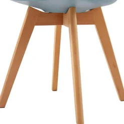 EGGREE 4er Set Esszimmerstühle Skandinavisch Design Buche Massivholz Lederoptik