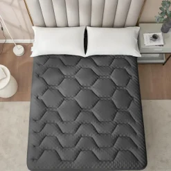 Eheyciga Gel Topper 135x190cm Memory Foam Matratzentopper, Dunkelgrau, 3cm