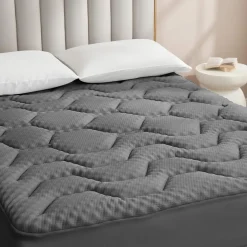 Eheyciga Gel Topper 135x190cm Memory Foam Matratzentopper, Dunkelgrau, 3cm