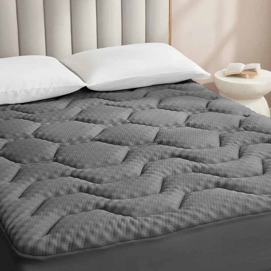 Eheyciga Gel Topper 135x190cm Memory Foam Matratzentopper, Dunkelgrau, 3cm
