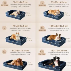 Eheyciga Orthopädisches Hundebett XXL (132x104cm) aus Memory Foam, waschbar