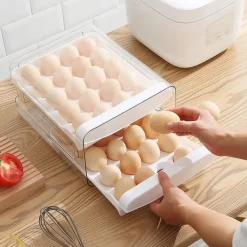 Eierbehälter 40 Gitter 2 Schichten Eierhalter Eierschublade Aufbewahrungsbox