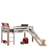 Einzelbett Spielbett Pino Mit Rutsche Kiefer 90 x 200 cm Weiß