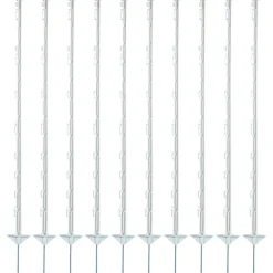 Electra Kunststoffpfahl 125 cm mit Doppeltritt - weiß - 10 Stück Weidezaunpfähle