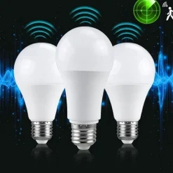 E27 LED Motion Sensor Light Bulb 3-Pack | Radar Detection 5W-12W Energy-Saving Auto