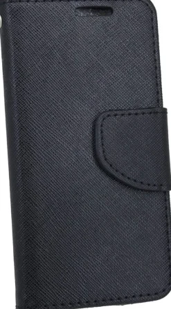 Elegantes Taschenetui kompatibel mit Nokia 230 aus schwarzem Leder im optischen