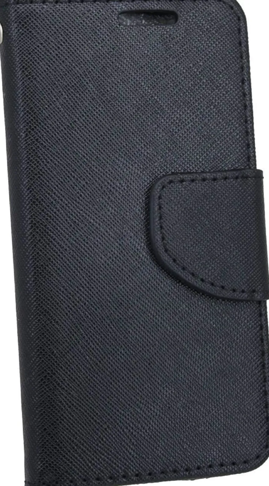 Elegantes Taschenetui kompatibel mit Nokia 230 aus schwarzem Leder im optischen