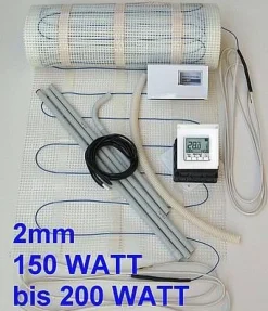 elektrische FUßBODENHEIZUNG qm 1 1,5 2 2,5 5 3 4 5 6 7 8 9 10 12 14 16 18 20 21 24m²