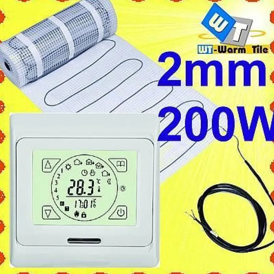 elektrische FUßBODENHEIZUNG qm 1 1,5 2 2,5 5 3 4 5 6 7 8 9 10 12 14 16 18 20 21 24m²