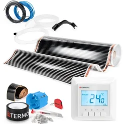 Elektrische Fußbodenheizung Heizfolie 230V – Thermostat – Leistung 140 W/ m2