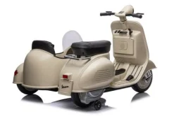 Elektro Kindermotorrad, Kinder Moped Vespa für 2 Kinder mit Beiwagen lizenziert, Elek