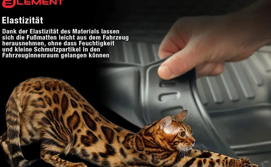 Element Gummi-Fußmatten 3D für Volkswagen iD.3, 2020->, Fließheck 5 Türen, 3 tlg