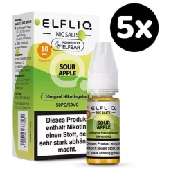 ELFLIQ by ELFBAR Sour Apple * 10mg/ml* Nikotinsalz, Liquid 5x 10ml