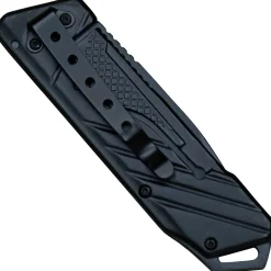 Elite Force Taschenmesser, EF 162, komplett aus Edelstahl, schwarz, mit Gürtelclip