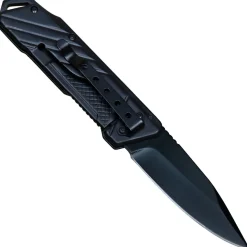 Elite Force Taschenmesser, EF 162, komplett aus Edelstahl, schwarz, mit Gürtelclip