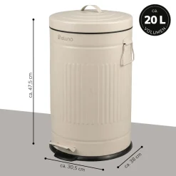 eluno Abfalleimer Vintage, Treteimer, 20 Liter aus Metall