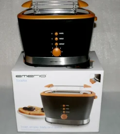 Emerio TO-108126.5 Toaster 820W Krümel Auftau Aufback Stopp Brotaufsatz BLK ORG