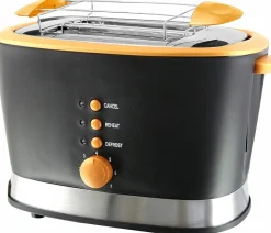 Emerio TO-108126.5 Toaster 820W Krümel Auftau Aufback Stopp Brotaufsatz BLK ORG