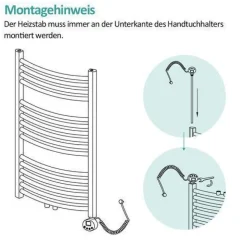 EMKE Badheizkörper Elektro Heizstab 300W-1200W Heizpatrone Mit Temperaturregelung