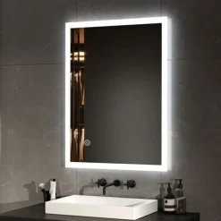 EMKE Badspiegel Mit LED Beleuchtung Wandspiegel Beschlagfrei 3 Lichtfarbe 80x60