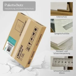 EMKE Badspiegel Mit LED Beleuchtung Wandspiegel Beschlagfrei 3 Lichtfarbe 80x60