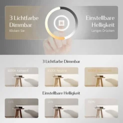 EMKE Badspiegel Mit LED Beleuchtung Wandspiegel Beschlagfrei 3 Lichtfarbe 80x60
