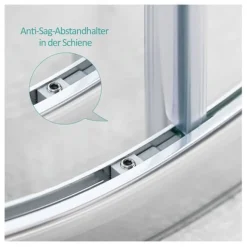 EMKE Duschkabine 90x90x195 Schiebetür Runddusche Viertelkreis Nano Dusche ESG