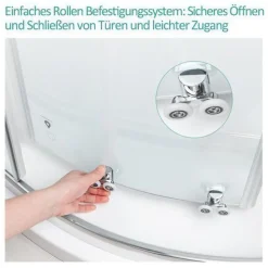 EMKE Duschkabine 90x90x195 Schiebetür Runddusche Viertelkreis Nano Dusche ESG