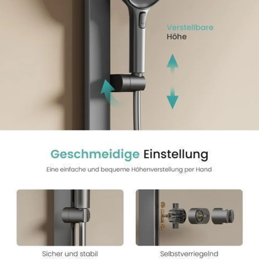 EMKE Duschsystem Mit Thermostat Duscharmatur Regendusche Duschset Dusche