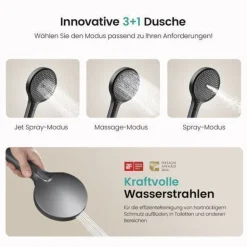 EMKE Duschsystem Mit Thermostat Duscharmatur Regendusche Duschset Dusche