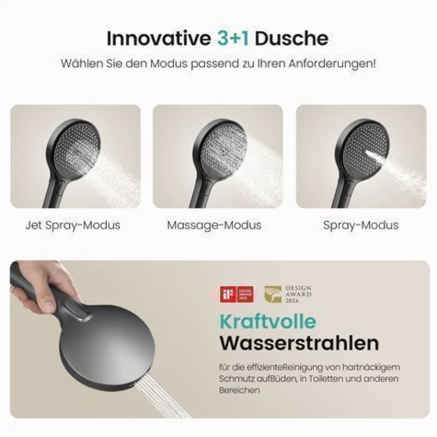 EMKE Duschsystem Mit Thermostat Duscharmatur Regendusche Duschset Dusche