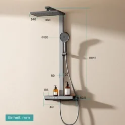 EMKE Duschsystem Mit Thermostat Duscharmatur Regendusche Duschset Dusche